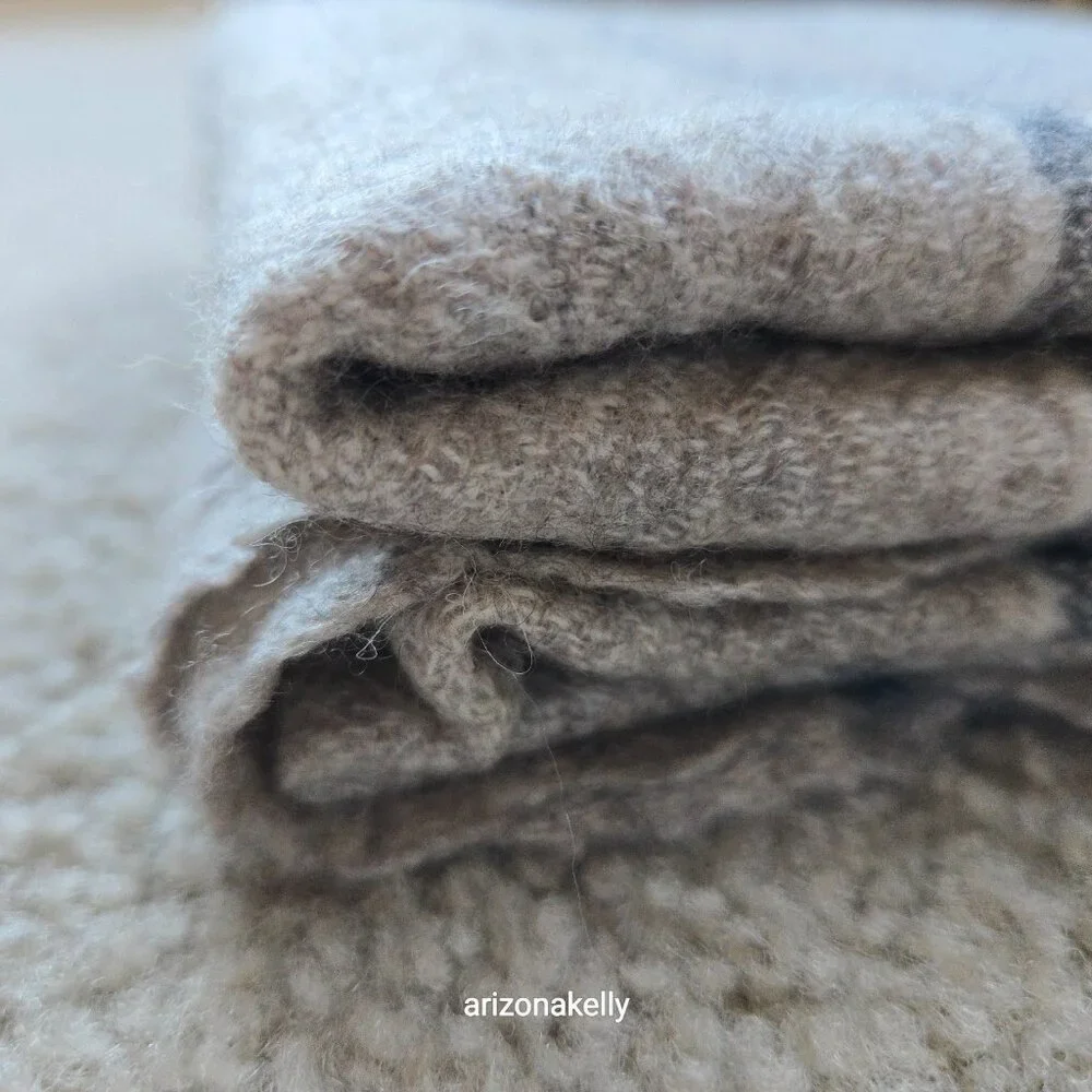 Laraib Cashmere Woven Scarf Natural Earthy Made in Nepal - Picture 14 of 16